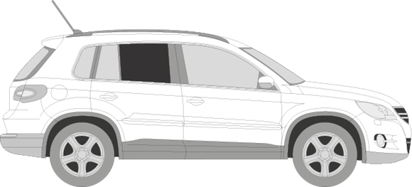 Afbeelding van Zijruit rechts Volkswagen Tiguan (DONKERE RUIT)