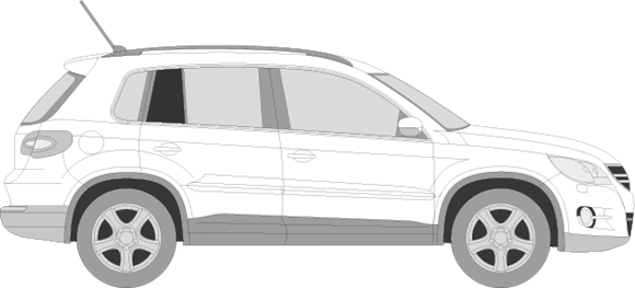 Afbeelding van Zijruit rechts Volkswagen Tiguan (DONKERE RUIT)