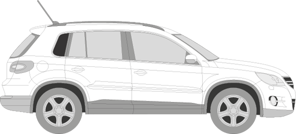 Afbeelding van Zijruit rechts Volkswagen Tiguan (DONKERE RUIT)