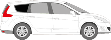 Afbeelding van Zijruit rechts Renault Mégane Grand Scenic (DONKERE RUIT)