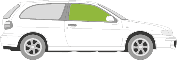 Afbeelding van Zijruit rechts Nissan Almera 3 deurs