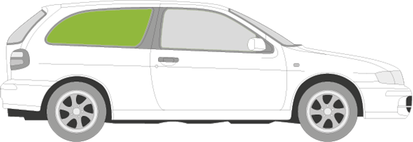 Afbeelding van Zijruit rechts Nissan Almera 3 deurs