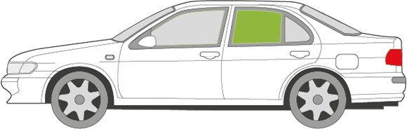 Afbeelding van Zijruit links Nissan Almera sedan