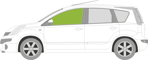 Afbeelding van Zijruit links Nissan Note