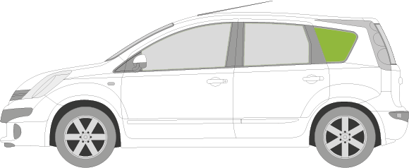 Afbeelding van Zijruit links Nissan Note