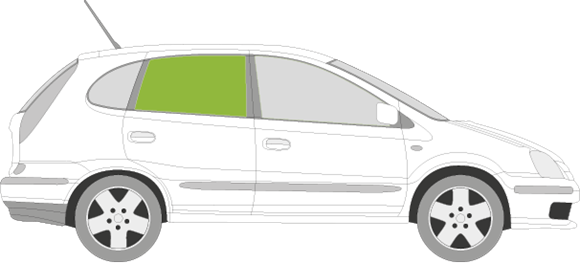 Afbeelding van Zijruit rechts Nissan Almera Tino