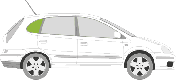 Afbeelding van Zijruit rechts Nissan Almera Tino