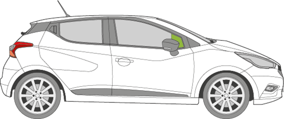 Afbeelding van Zijruit rechts Nissan Micra