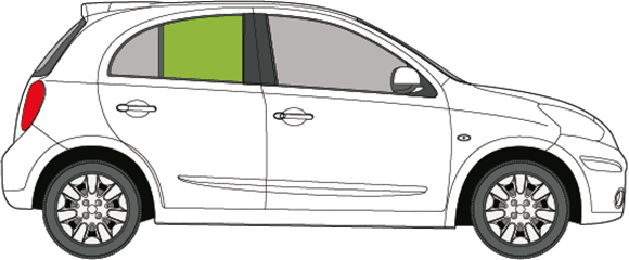 Afbeelding van Zijruit rechts Nissan Micra 