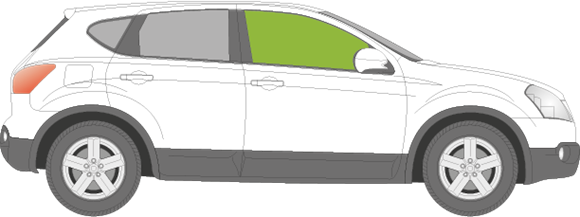 Afbeelding van Zijruit rechts Nissan Qashqai