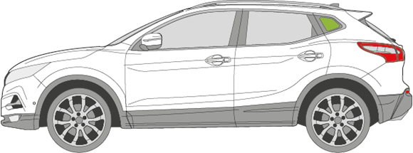 Afbeelding van Zijruit links Nissan Qashqai