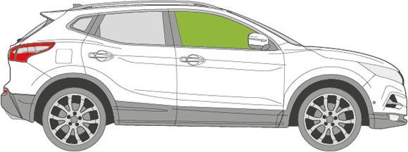 Afbeelding van Zijruit rechts Nissan Qashqai