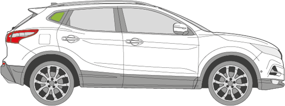 Afbeelding van Zijruit rechts Nissan Qashqai