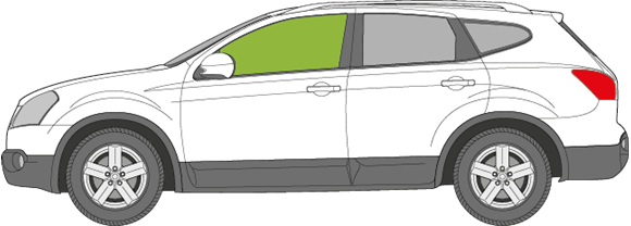 Afbeelding van Zijruit links Nissan Qashqai+2