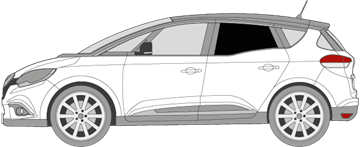 Afbeelding van Zijruit links Renault Mégane Scenic (DONKERE RUIT)