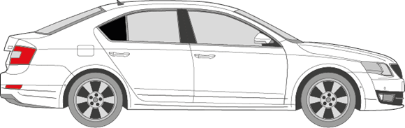 Afbeelding van Zijruit rechts Skoda Octavia 5 deurs (DONKERE RUI)