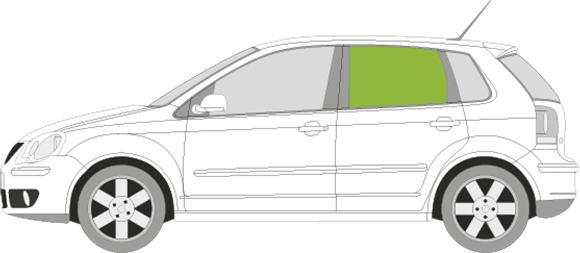 Afbeelding van Zijruit links Volkswagen Polo 5 deurs 