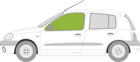 Afbeelding van Zijruit links Renault Clio 5 deurs