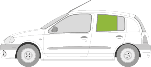 Afbeelding van Zijruit links Renault Clio 5 deurs