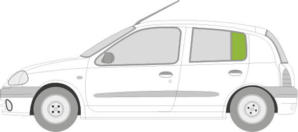 Afbeelding van Zijruit links Renault Clio 5 deurs