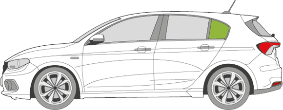 Afbeelding van Zijruit links Fiat Tipo sedan