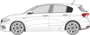 Afbeelding van Zijruit links Fiat Tipo 5 deurs (DONKERE RUIT)