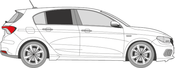 Afbeelding van Zijruit rechts Fiat Tipo 5 deurs (DONKERE RUIT)