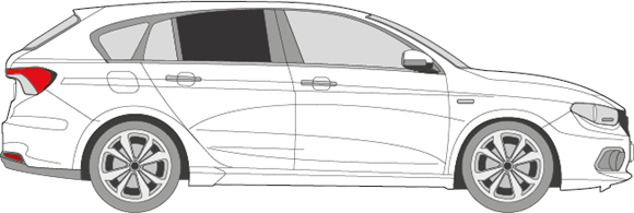 Afbeelding van Zijruit rechts Fiat Tipo break (DONKERE RUIT)