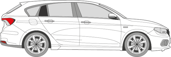 Afbeelding van Zijruit rechts Fiat Tipo break (DONKERE RUIT)