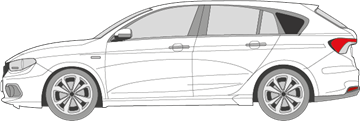 Afbeelding van Zijruit links Fiat Tipo break (DONKERE RUIT)