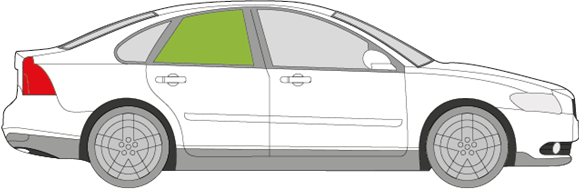 Afbeelding van Zijruit rechts Volvo S40 