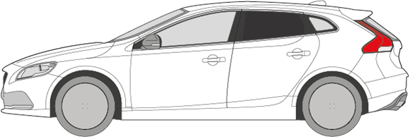 Afbeelding van Zijruit links Volvo V40 5 deurs (DONKERE RUIT)