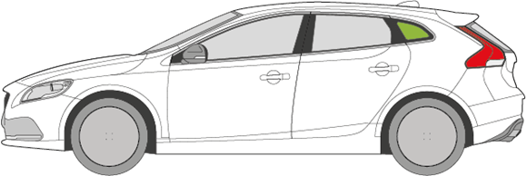 Afbeelding van Zijruit links Volvo V40 5 deurs