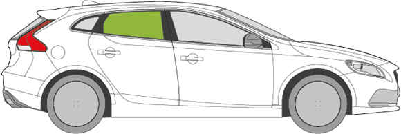 Afbeelding van Zijruit rechts Volvo V40 5 deurs