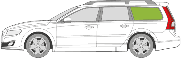 Afbeelding van Zijruit links Volvo V70 