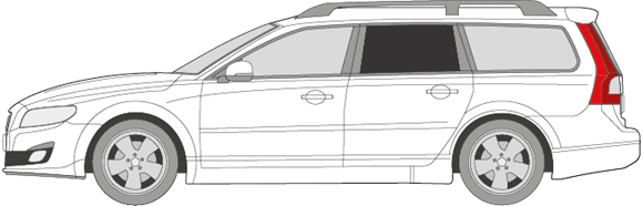 Afbeelding van Zijruit links Volvo V70 (DONKERE RUIT)