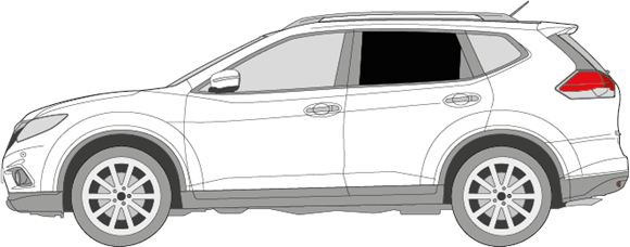 Afbeelding van Zijruit links Nissan X-Trail (DONKERE RUIT)