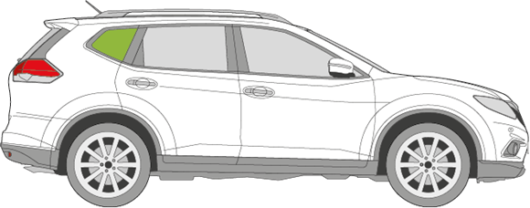 Afbeelding van Zijruit rechts Nissan X-Trail