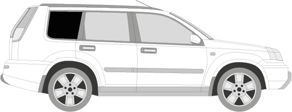 Afbeelding van Zijruit rechts Nissan X-Trail (DONKERE RUIT)