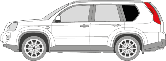 Afbeelding van Zijruit links Nissan X-Trail (DONKERE RUIT)