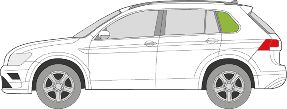 Afbeelding van Zijruit links Volkswagen Tiguan 