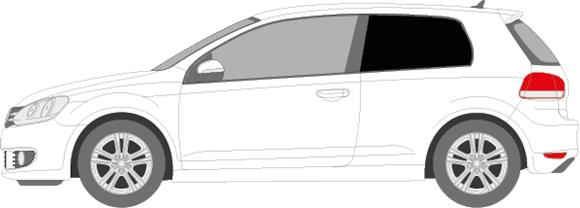 Afbeelding van Zijruit links Volkswagen Golf 3-deurs (DONKERE RUIT)
