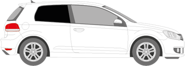 Afbeelding van Zijruit rechts Volkswagen Golf 3 deurs (DONKERE RUIT)