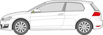 Afbeelding van Zijruit links VW Golf 3-deurs 