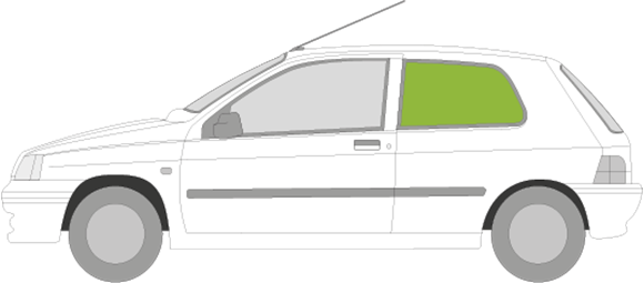 Afbeelding van Zijruit links Renault Clio 3 deurs
