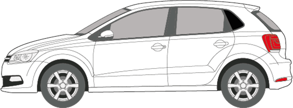 Afbeelding van Zijruit links Volkswagen Polo 5 deurs (DONKERE RUIT)