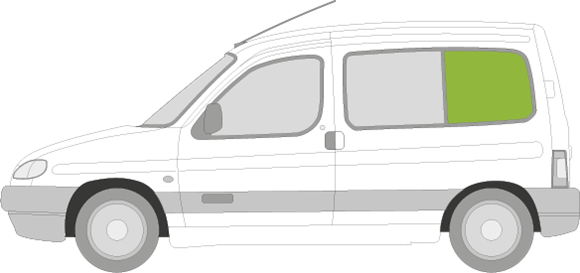 Afbeelding van Zijruit links Citroën Berlingo uitstelbaar