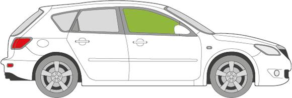 Afbeelding van Zijruit rechts Mazda 3 5 deurs