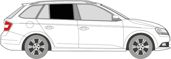 Afbeelding van Zijruit rechts Skoda Fabia break (DONKERE RUIT)
