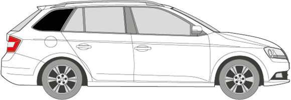 Afbeelding van Zijruit rechts Skoda Fabia break (DONKERE RUIT)